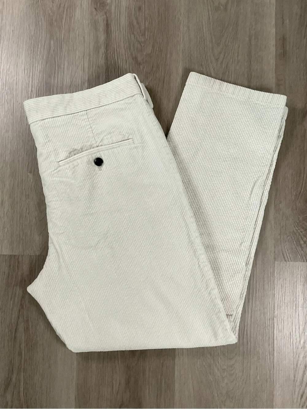 H&M Men's Cream Corduroy Chinos Size 34